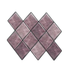 3D Rosy Brown Diamond Peel & Stick Tiles|Easy DIY Adhesive Backsplash for Kitchen Walls
