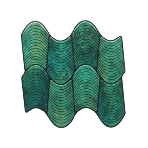 3D Wavy Emerald Green Peel & Stick Tiles|Easy DIY Adhesive Backsplash for Kitchen Walls