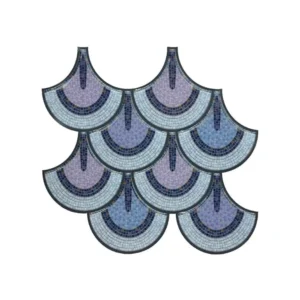 3D Blue Fish Scale Shell Peel & Stick Tiles|Easy DIY Adhesive Backsplash for Kitchen Walls