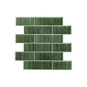 3D Sage Green Peel & Stick Tiles|Easy DIY Adhesive Backsplash for Kitchen Walls