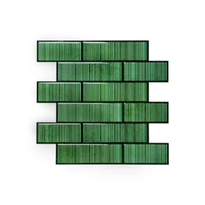 3D Forest Green Peel & Stick Tiles|Easy DIY Adhesive Backsplash for Kitchen Walls