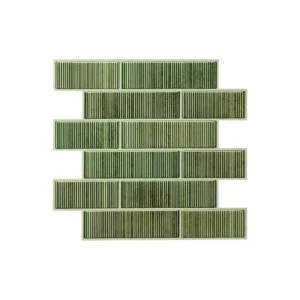 3D Olive Green Peel & Stick Tiles|Easy DIY Adhesive Backsplash for Kitchen Walls