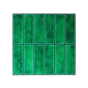 Faux Tile Panels Emerald Backsplash Sheets, Glossy Green Tile