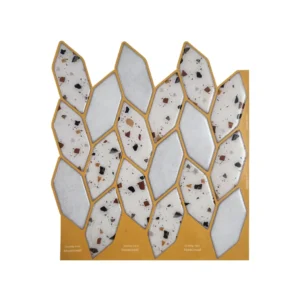 White Terrazzo Peel and Stick Wall Tile: Kitchen Backsplash, DIY Home Decor