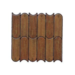 3D Walnut Gold Peel & Stick Tiles